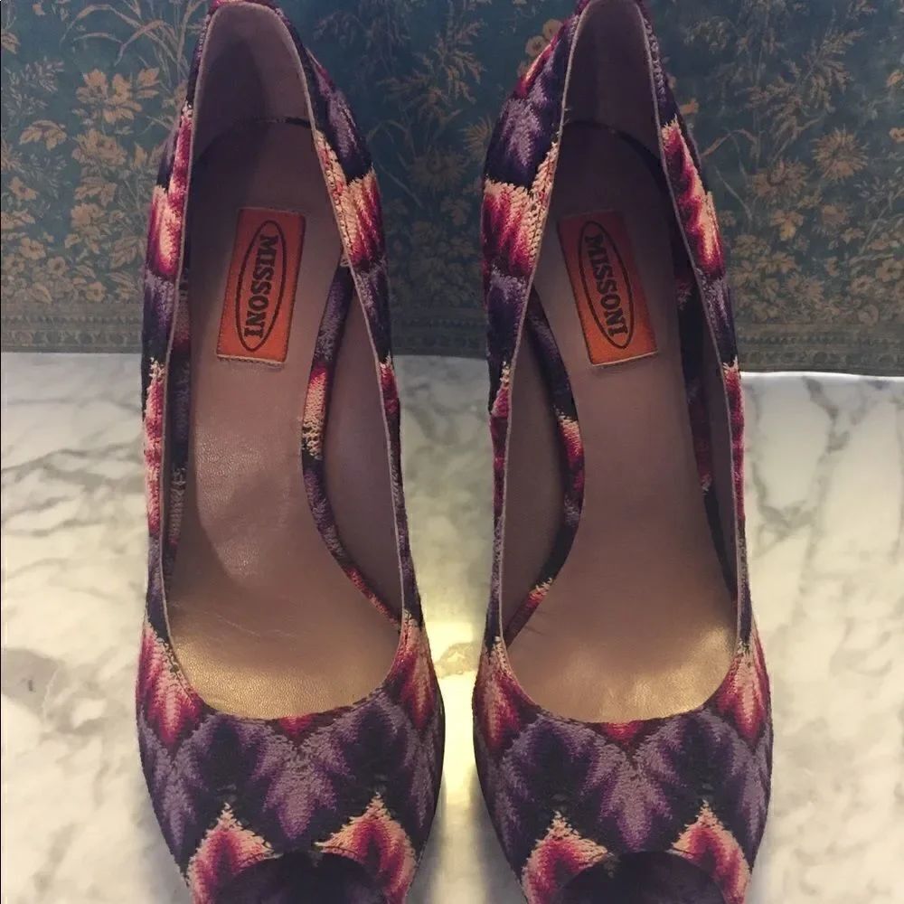 Missoni Knit Platform Heels  - Picture 2 of 5